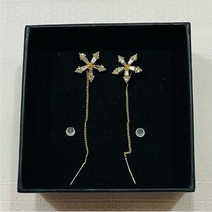 925 snowflake threader earrings